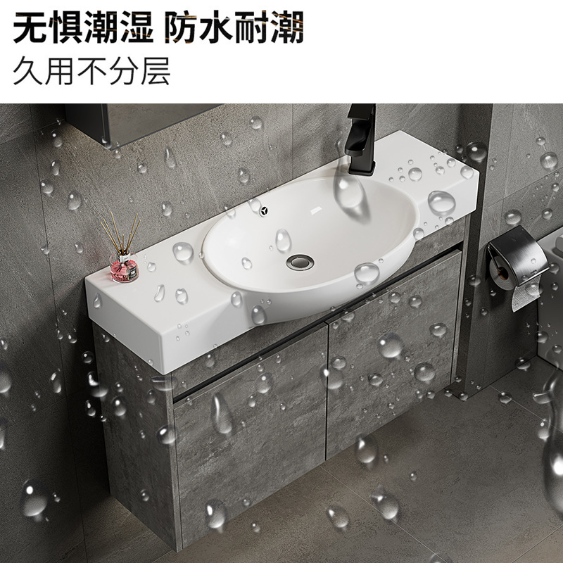Gabinete de baño de pared de apartamento pequeño, lavabo de cerámica combinado, lavabo transfronterizo, baño ultra estrecho, piscina de mesa de lavado