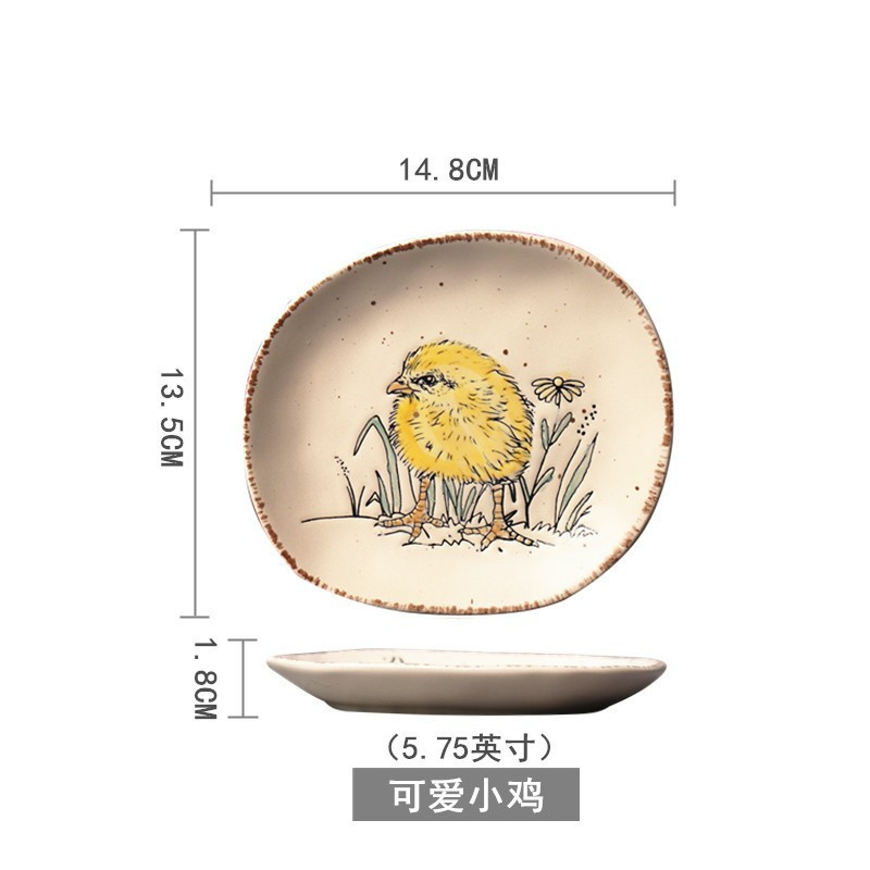 創意的な手描きの釉薬の下で色彩の陶磁器の皿の家庭用の野菜の皿の冷たい野菜の皿の果物のお菓子の皿の6寸は骨の皿のかすの皿を吐きます。|undefined