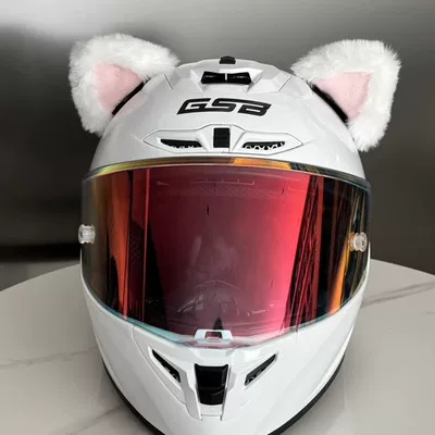 Trendy Motorcycle Full-Face Helmet Decoration Accessories Cat Ears Quick-Release Velcro Cute Cat Ears