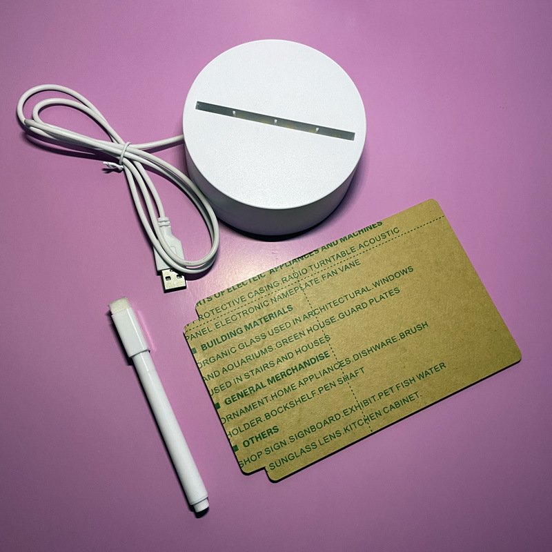 Acrílico transparente lámpara de mesa luminosa tablero de notas borrable ins tablero de mensajes Memo hogar pronto escritorio pequeña pizarra