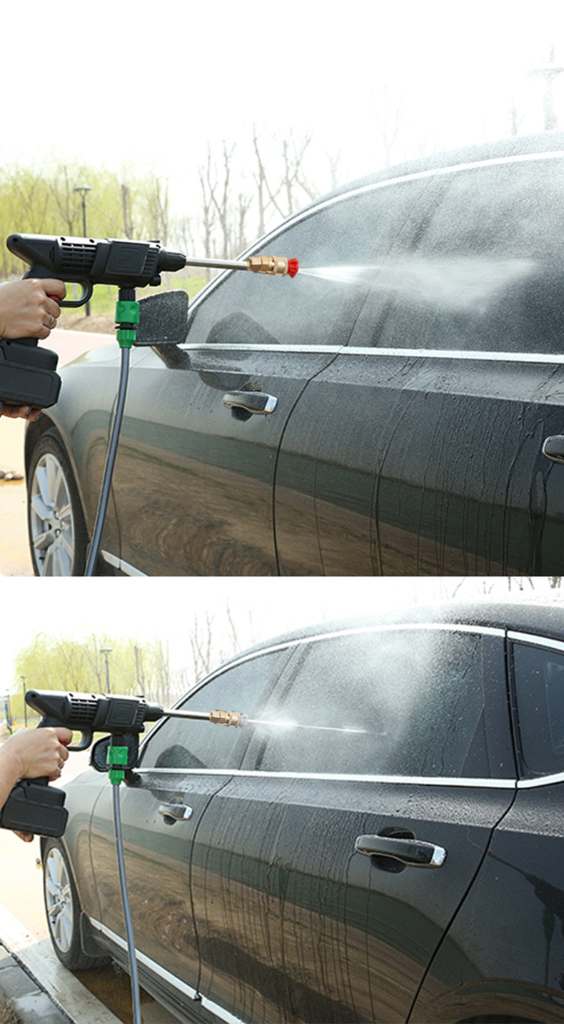 Car Wash Water Gun, High-Pressure, Portable, Wireless, Lithium-Powered, Powerful Long-Range Cleaning Machine, Spray Gun