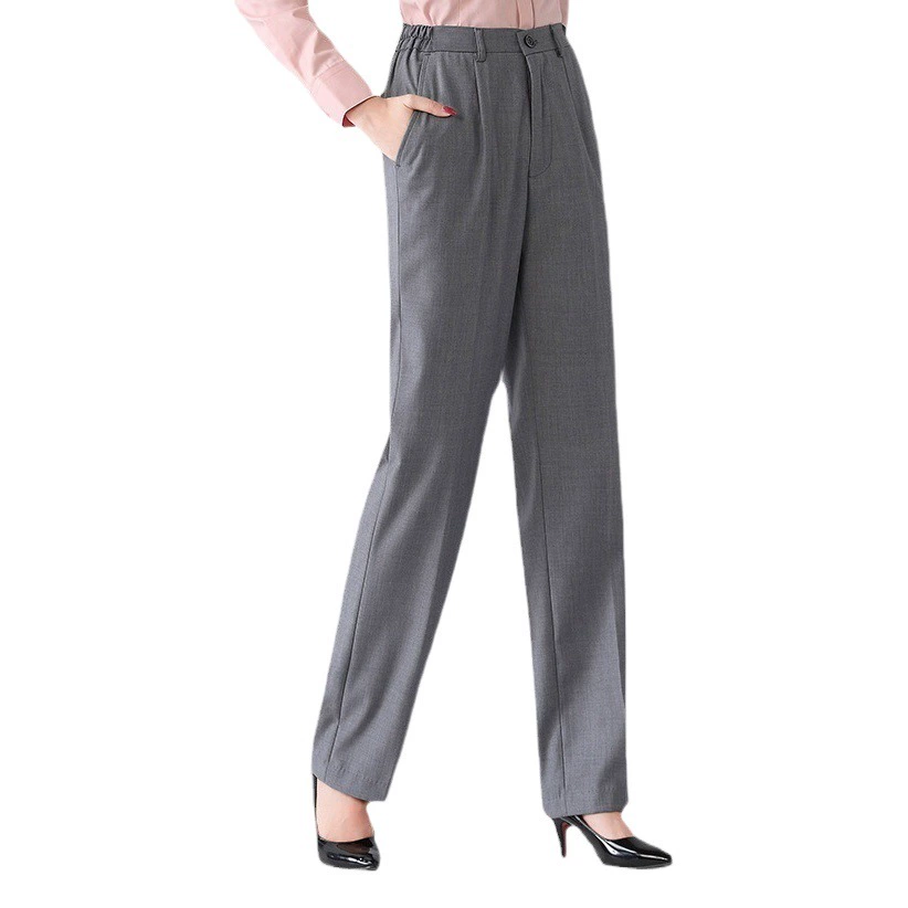 Весенние и осенние костюмные брюки женская профессиональная работа четыре сезона платья плюс размер брюки свободные черные брюки прямые брюки женские