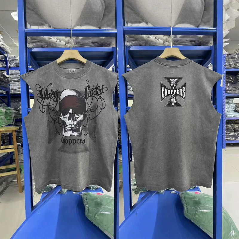 West Coast Choppers 26Ss Retro 90S West Coast Biker Sleeveless Vest West Coast Choppers 26Ss Retro 90S West Coast Biker Sleeveless Vest
