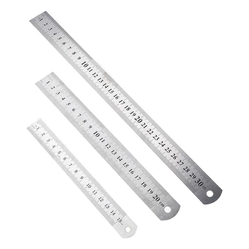 Z2298 прямые поставки с фабрики, линейка из нержавеющей стали, двусторонняя шкала, стандартная линейка, офисная студенческая канцелярская партия