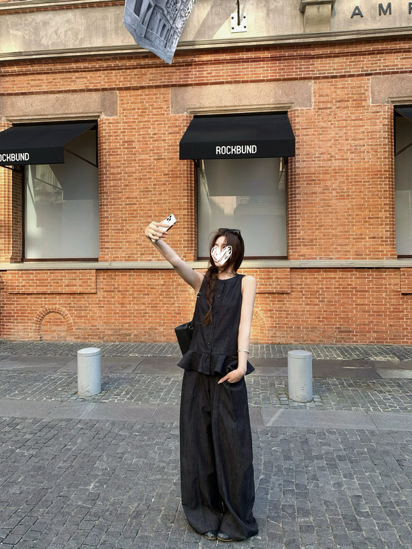 Little Junjun Britney 5/13 New Style Formula/Casual Raw Denim Top with Three-Dimensional Pleated Jeans Little Junjun Britney 5/13 New Style Formula/Casual Raw Denim Top with Three-Dimensional Pleated Jeans