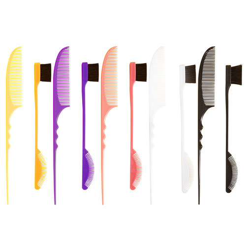 Platinum Flying Crescent Pointed Tail Comb for Hair Makeup Disk Hairdressing Comb Edge Broken Hair Brush Wig Adjustment Eyebrow Brush