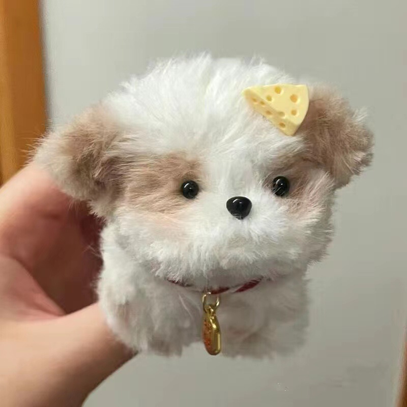 ツイストスティック子犬と猫完成品手作り DIY 材料パッケージ模造ウサギの毛ロングぬいぐるみギフトおもちゃ|undefined