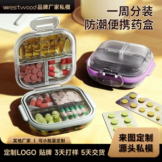 定制Westwood TP-013抗菌银离子药盒分药盒便携药盒迷你药盒7天装