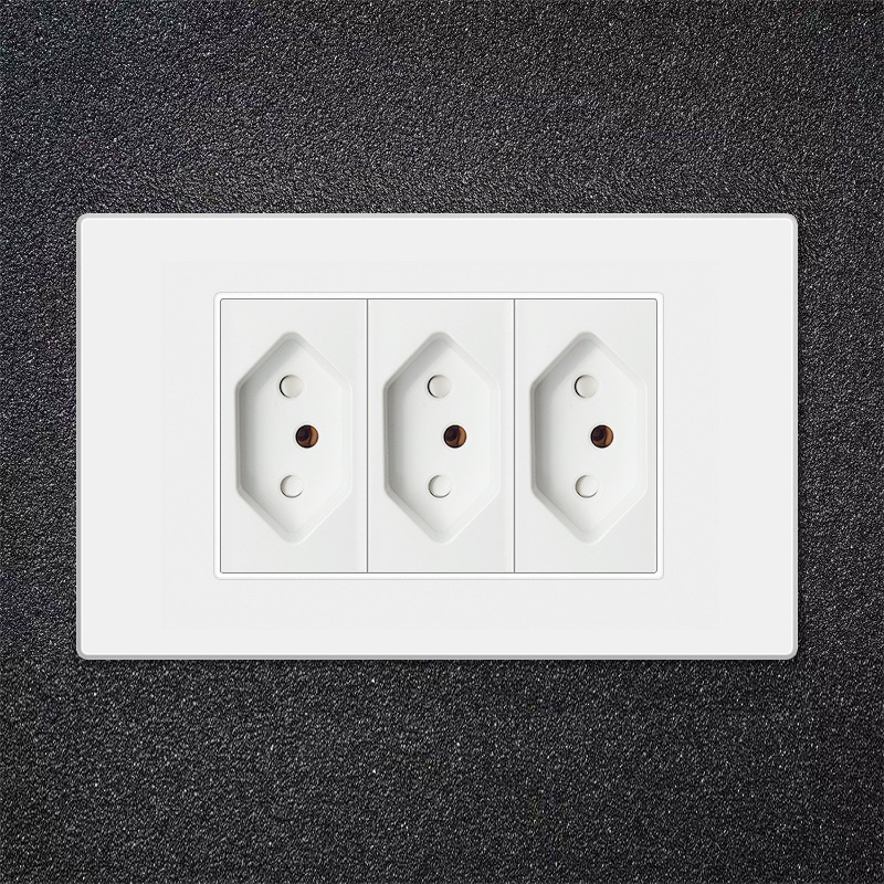 外贸118型PC面板 三位10A巴西规澳规意大利阿根廷瑞士欧盟插座