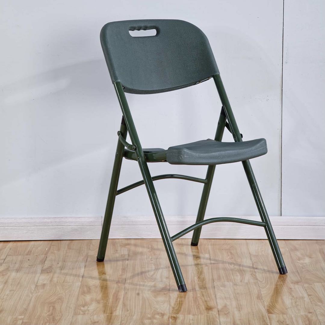 便攜吹塑作訓椅戶外折疊輕便野戰椅工廠士兵辦公椅部隊軍綠學習椅
