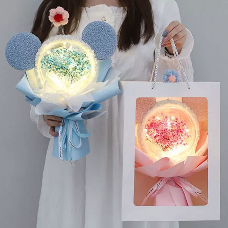 母亲节满天星永生花星黛露卡通花束生日送女生朋友