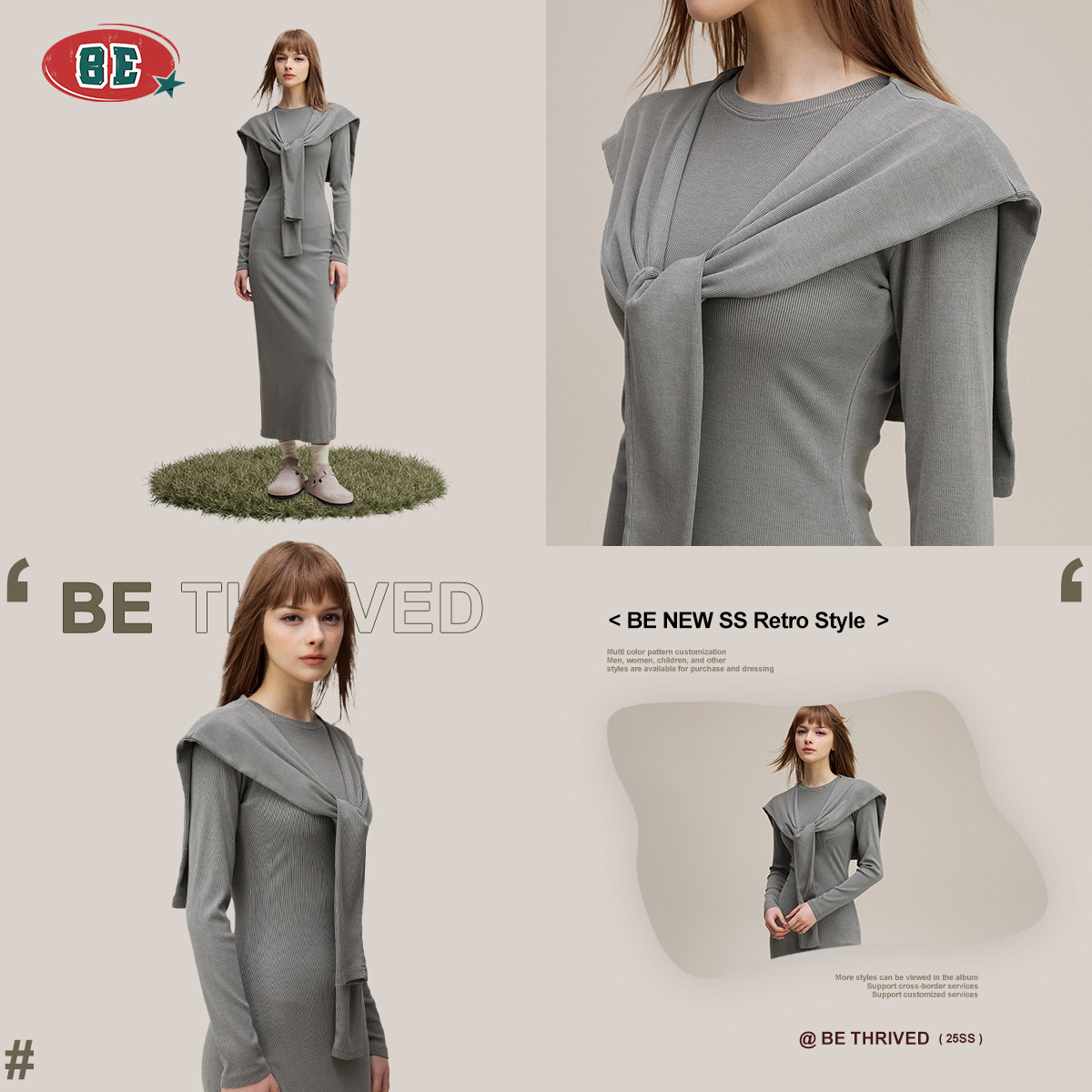BE ropa de mujer | 2025 marca de moda estadounidense chal de alta gama, ambiente de punto, chaleco pequeño, hombro doble, mujer