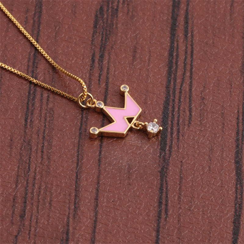 Nihaojewelry dripping oil crown question mark donut pendant necklace Wholesale jewelry