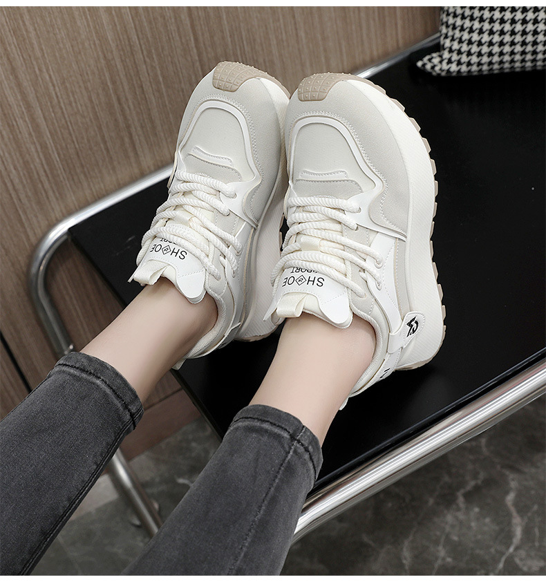 Women New Fashion Chunky Sneakers Women Autumn New Lace Up Casual Platform Sports Shoes Female Goth High Heels Sneakers_voghion.com