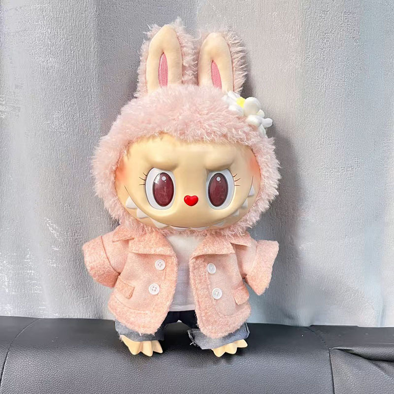 Ropa de muñeca de peluche de vinilo Labubu de 38cm para ropa de muñeca La Bu Time to Chill