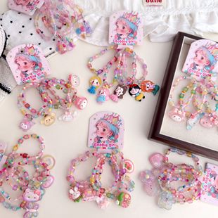 Five-Piece Set of Cute Cartoon Animals for Children, Transparent Beaded Bracelets and Bracelets Accessories
