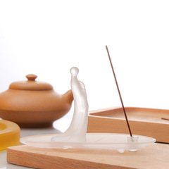 日式水晶玻璃香薰家用室內禪意線香香插臥香爐茶道擺件小香插件