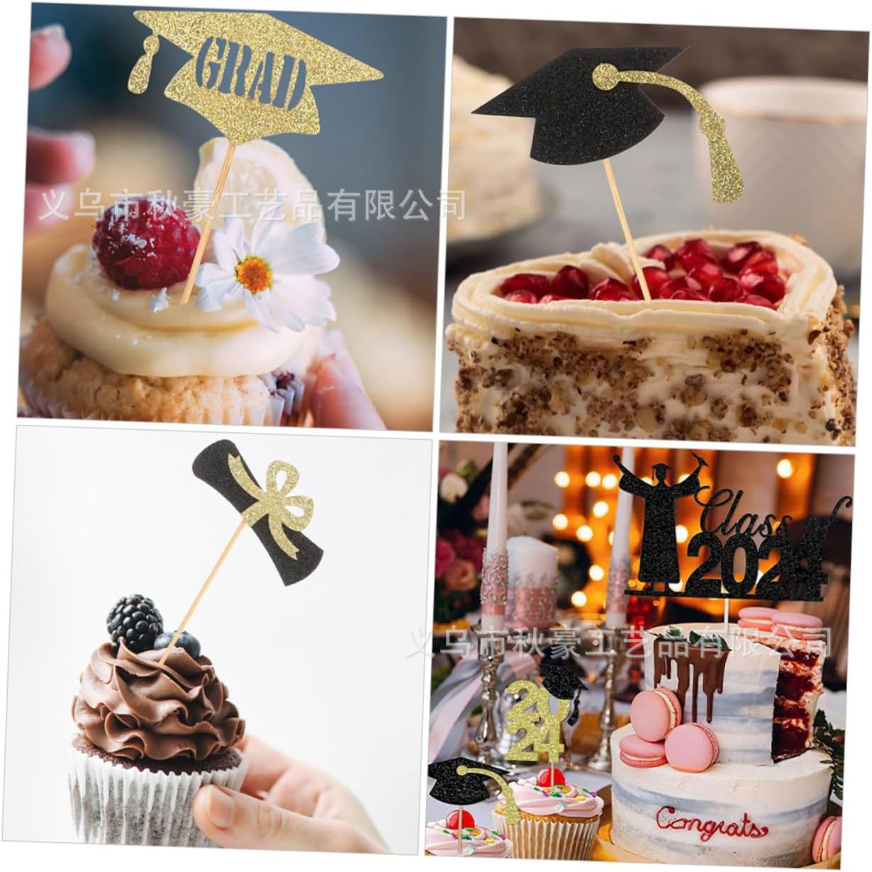 Cupcake sombrero de temporada de graduación tarjeta de tarjeta nueva decoración de la fiesta de graduación de decoración de sombrero de graduación