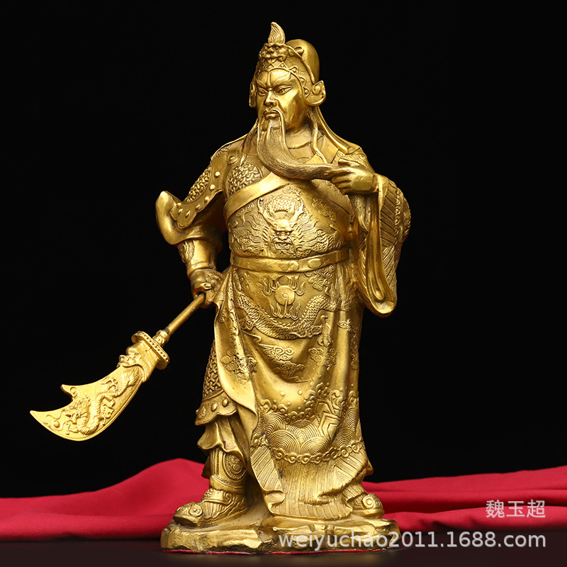 厂家批发纯铜关公铜像武财神摆件开业礼品关羽摆件工艺品摆件
