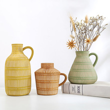 跨境欧式ins陶瓷花瓶摆件办公室样品房家居装饰鲜花插花器工艺品