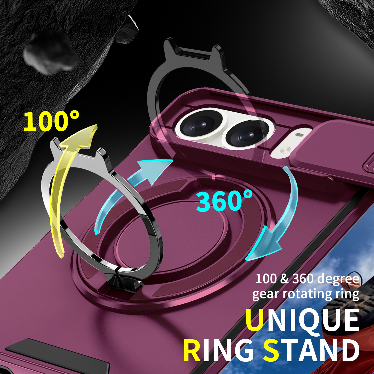 Funda Magnética Antigolpes para iPhone Duo, de PC, con Soporte Plegable image 3