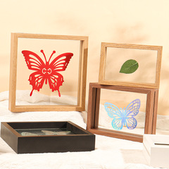 Double-sided glass display stand, minimalist creative desktop display stand, 3D photo frame A4 paper-cutting DIY picture frame, transparent photo frame