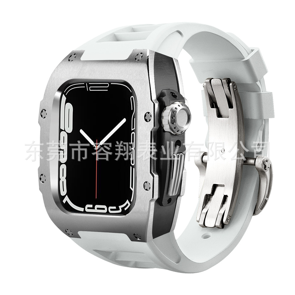 Adecuado para Apple applewatch 8/7/6/5 modificado reloj Correa protectora Shell iwatch caja de reloj de acero inoxidable