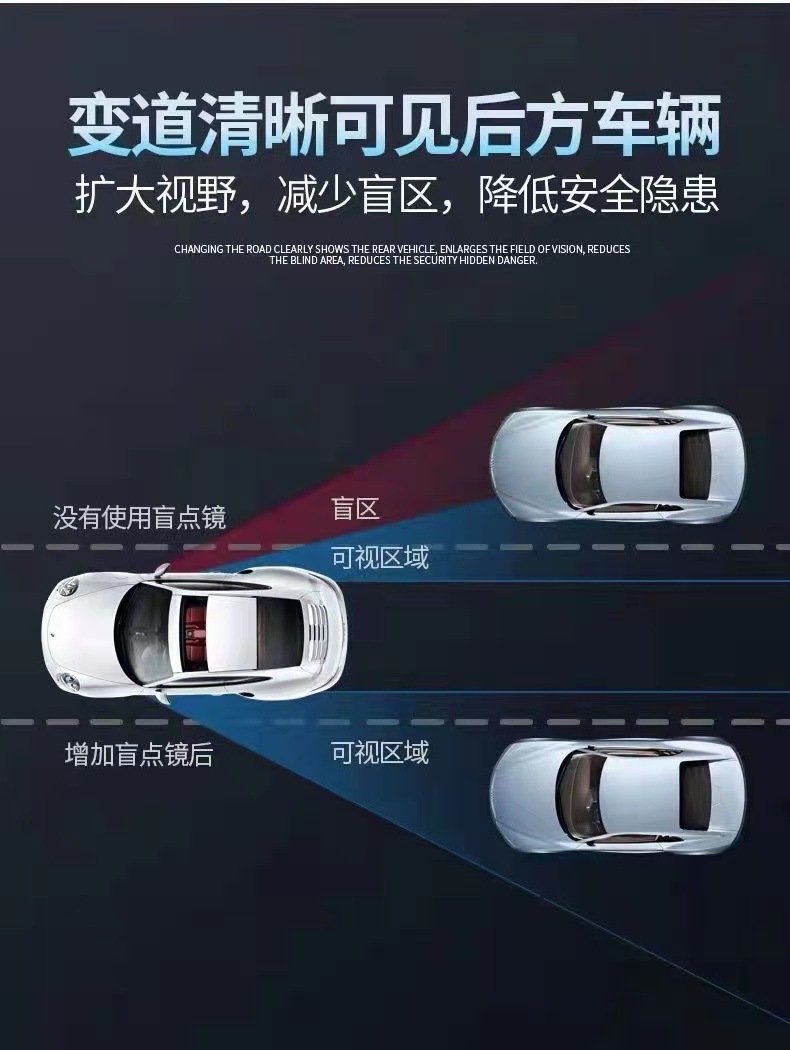 Car Wide-Angle Mirror Reversing Auxiliary Mirror Blind Spot Mirror
