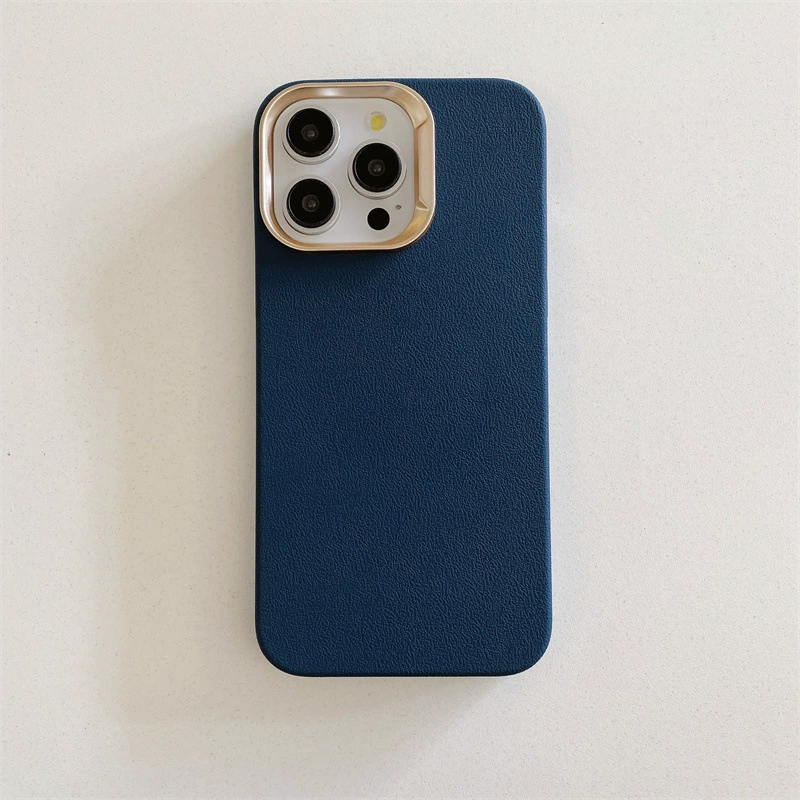 Чехол для телефона (Apple), совместим с iPhone 11–16, покрытие из эко-кожи с металлическим кольцом для камеры