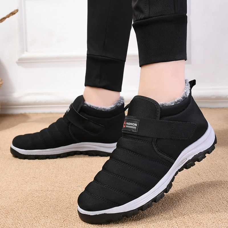 Хлопковая обувь, зима 2024, экспортная новая мужская бархатная теплая обувь для папы, оптовая продажа, повседневные хлопковые ботинки, трансграничные зимние сапоги