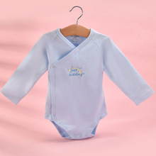 嬰兒衣服新生兒連體包屁衣0-3寶寶三角哈衣護肚長袖棉質爬服批發