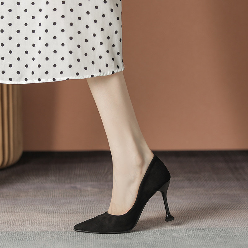 Black Professional Small Size 313233 High Heels for Women 2026 New Model Thin Heel Pointed Toe Etiquette Work Graduation Shoes That Don'T Tire Your Feet