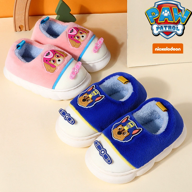 Wangwang Team плюшевая обувь для мальчиков хлопчатобумажная обувь на флисовой подкладке из двух хлопка Детская сумка хлопковые тапочки на каблуке домашняя обувь
