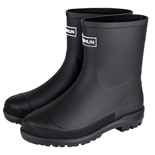 Export to Japan and Korea 2025 Cross-border New Fashion Rain Boots Mid-calf Rain Shoes Women Anti-slip Water Shoes Lightweight Waterproof Rubber Shoes