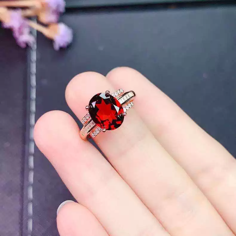 Милое Ruby кольцо с камнем граната из Мозамбика, подарок на день рождения