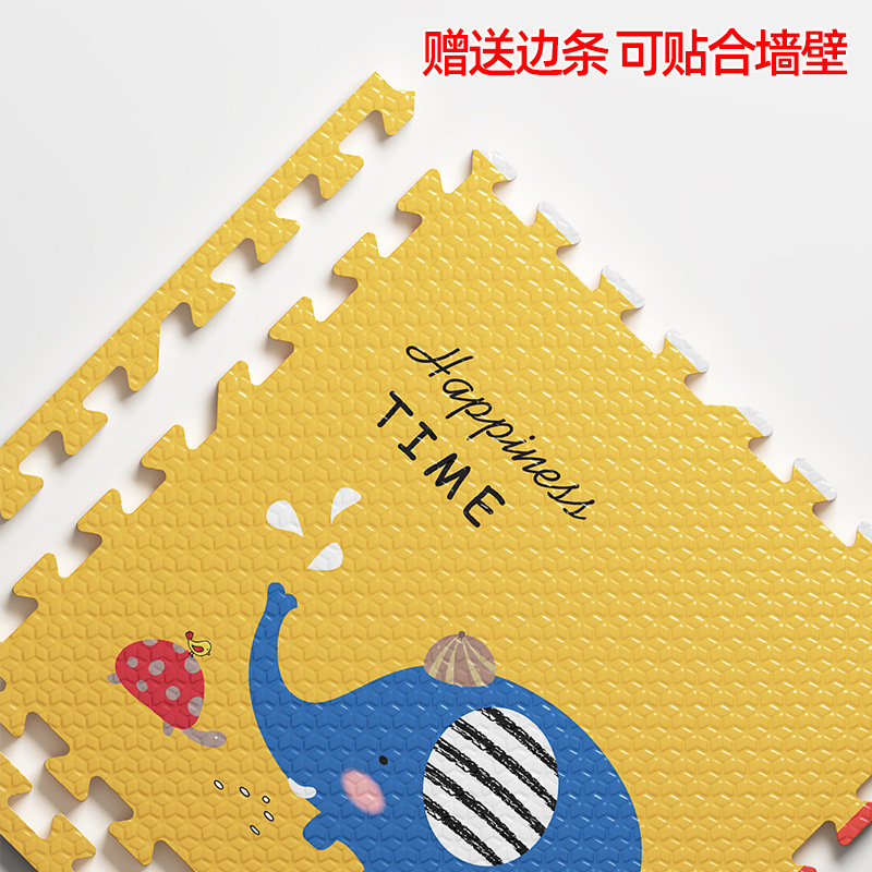 Bebé gateando estera niños espuma piso Mat costura hogar gateo estera engrosada dormitorio piso dibujos animados rompecabezas mat