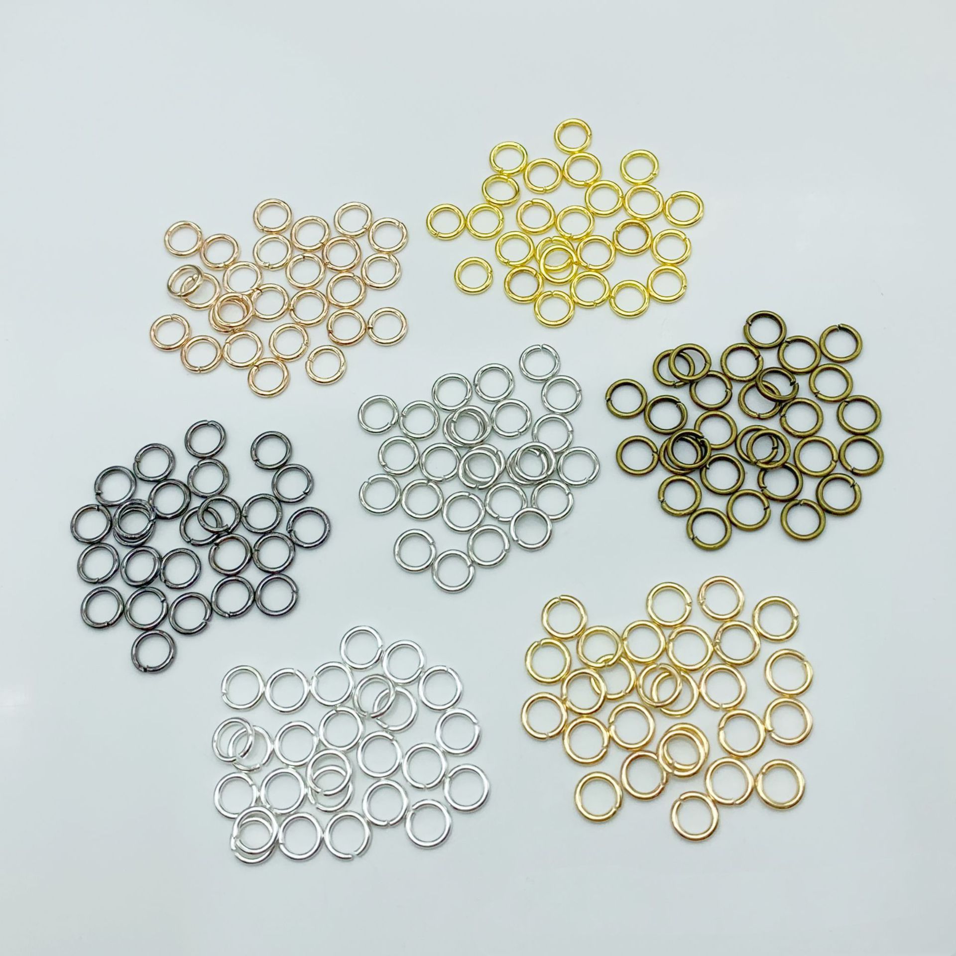 diy ジュエリーアクセサリー電気メッキオープンリング鉄リングクローズドリングブレスレットネックレス接続リングペンダント