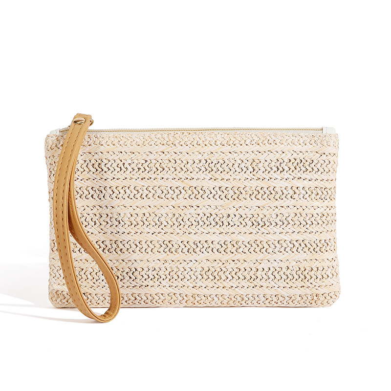 Bolsa tipo cesta para armazenamento, bolsa de mão em rattan, bolsa de ombro trançada, feita à mão em rattan natural e junco marinho, acabamento em couro, ecológica, leve e durável para uso diário._voghion.com