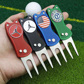 跨境爆款高尔夫果岭叉 多功能弹簧式便捷球叉 高尔夫用品配件现货