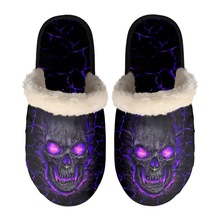 骷髅头熔岩印花棉拖鞋男女独立站自建站热卖跨境专供情侣拖鞋批发