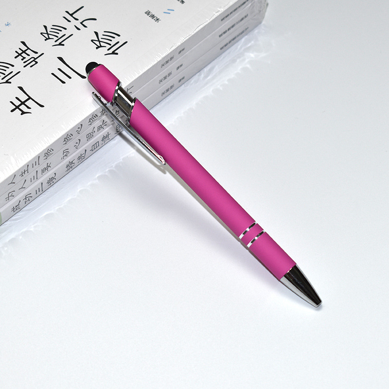 Bolígrafo mágico con varilla de aluminio y metal, bolígrafo de prensa con pegamento en aerosol, bolígrafo de regalo publicitario, bolígrafo táctil con logotipo impreso de letras