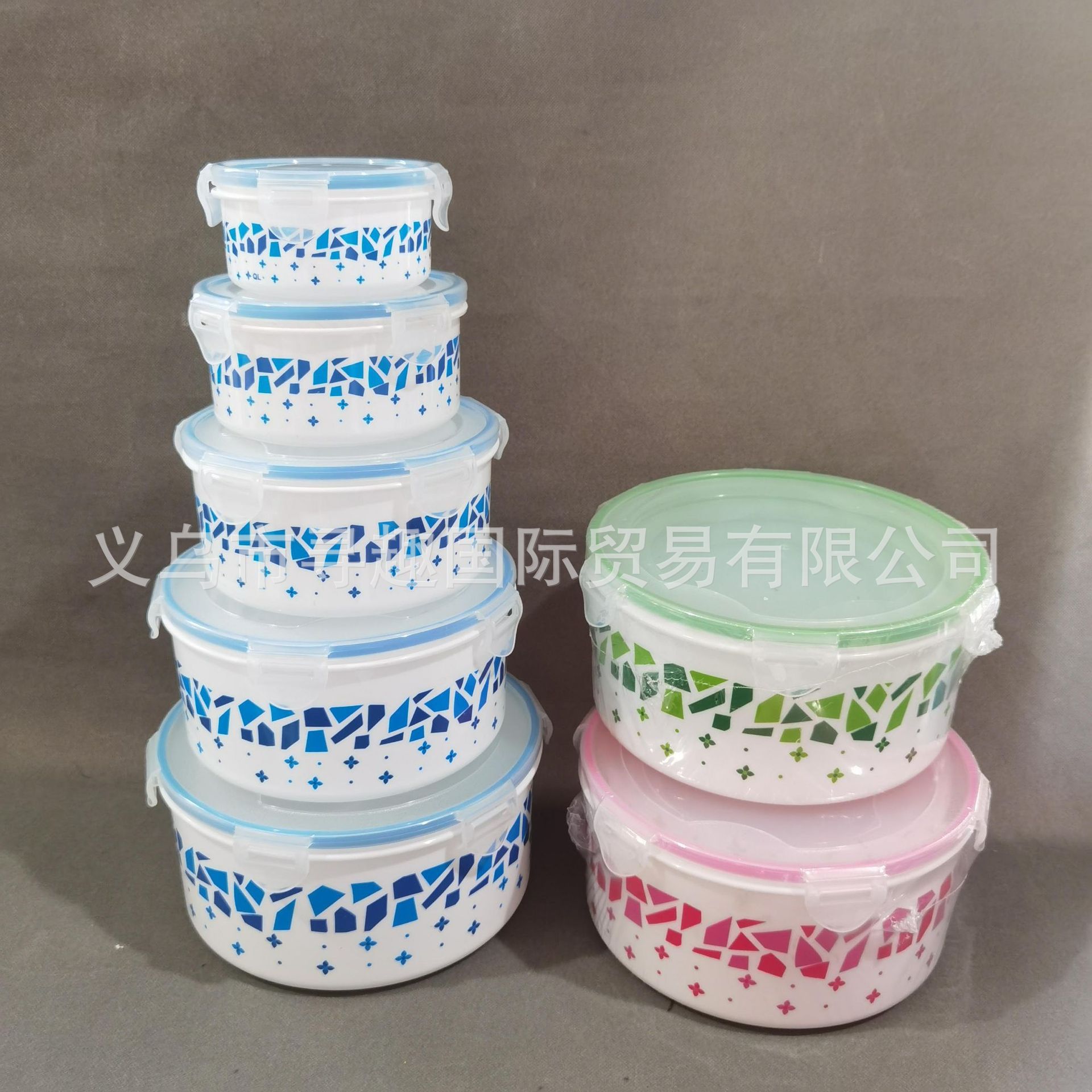 2878 caja de conservación fresca redonda de cinco piezas, caja de almacenamiento en refrigerador, lonchera desechable, lonchera para microondas