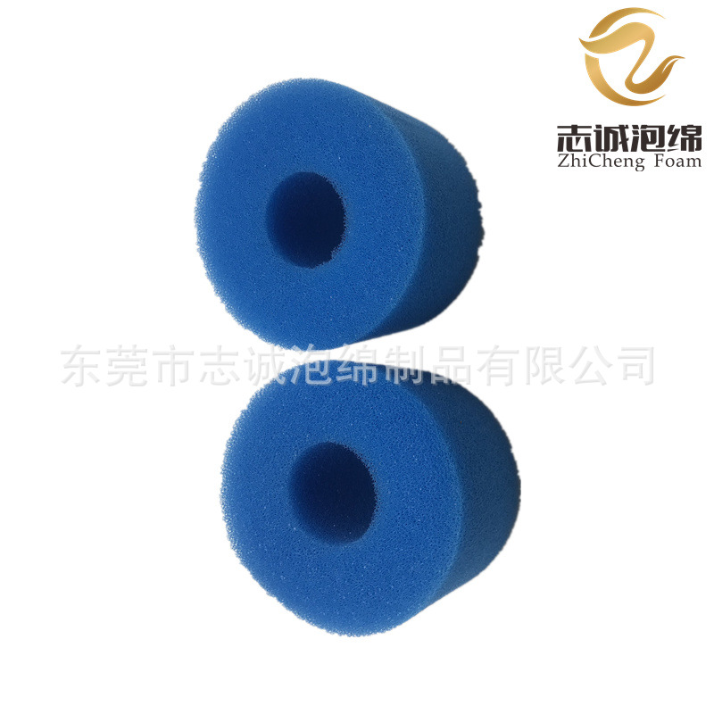 现货40*100*200mm游泳池过滤海绵管 同心圆柱海绵 网孔海绵柱