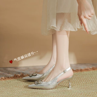 613-19包头新款夏天配裙子百搭细跟仙女风简约凉鞋女