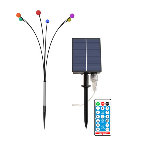 Solar colorful LED wind-driven firefly lamp outdoor camping lamp courtyard lawn dynamic decorative ground lamp