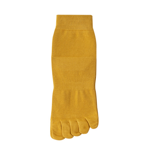 Women's Socks Spring and Autumn Four Seasons Toe Socks Solid Color Pure Cotton Mid-Tube Socks Combed Cotton Antibacterial Deodorant Toe Socks Wholesale
