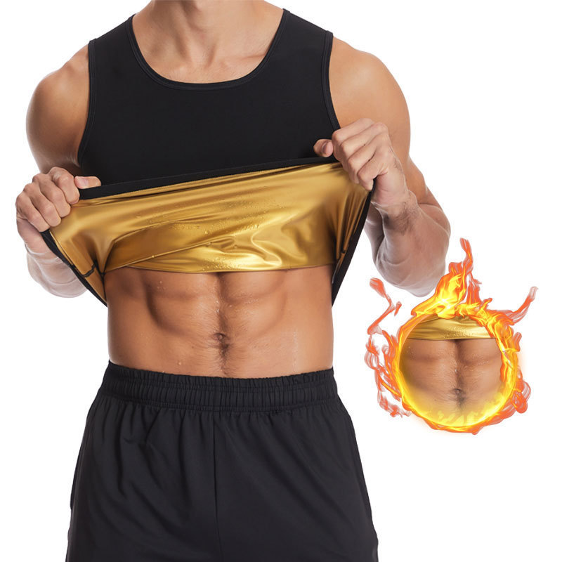 Cross-Border Waist-Cinching Men's Sweat Suit Slimming Abdominal Vest Fitness Running Sportswear Weight Loss Vest Shapewear Cross-Border Waist-Cinching Men's Sweat Suit Slimming Abdominal Vest Fitness Running Sportswear Weight Loss Vest Shapewear