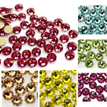 跨境新款八大八小仿施华洛16切面平底钻金底超闪美甲钻diy水钻