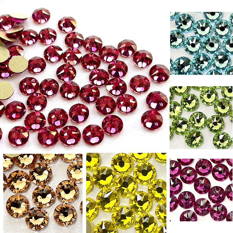 Cross-border new style eight big eight small imitation polo 16 cut flat diamond gold bottom Super Flash nail drill diy Rhinestone