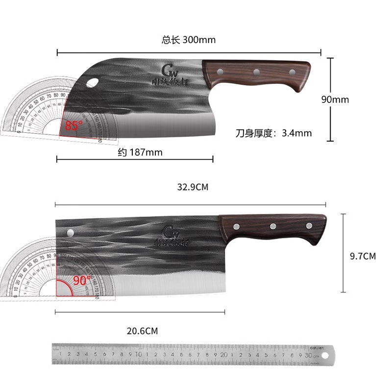 Cuchillo de corte, cuchillo de pesca, cuchillo de cocina forjado a mano, cuchillo de cocina, cuchillo doméstico, cuchillo afilado, cocina de doble uso image 5